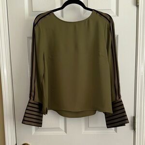 Vince Camuto Women’s Olive Green Striped black Women's Top